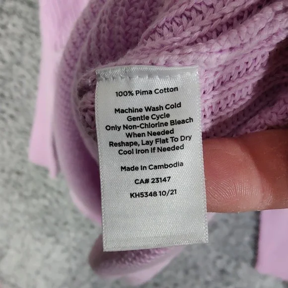 Talbots Cozy Lavender Pima Cotton Knit Boat Neck‎ Pullover Sweater Womens 2X - Picture 7 of 8
